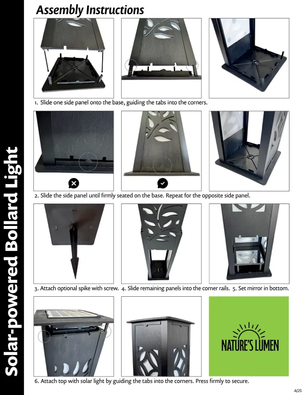 Bollard Light Assembly Instructions
