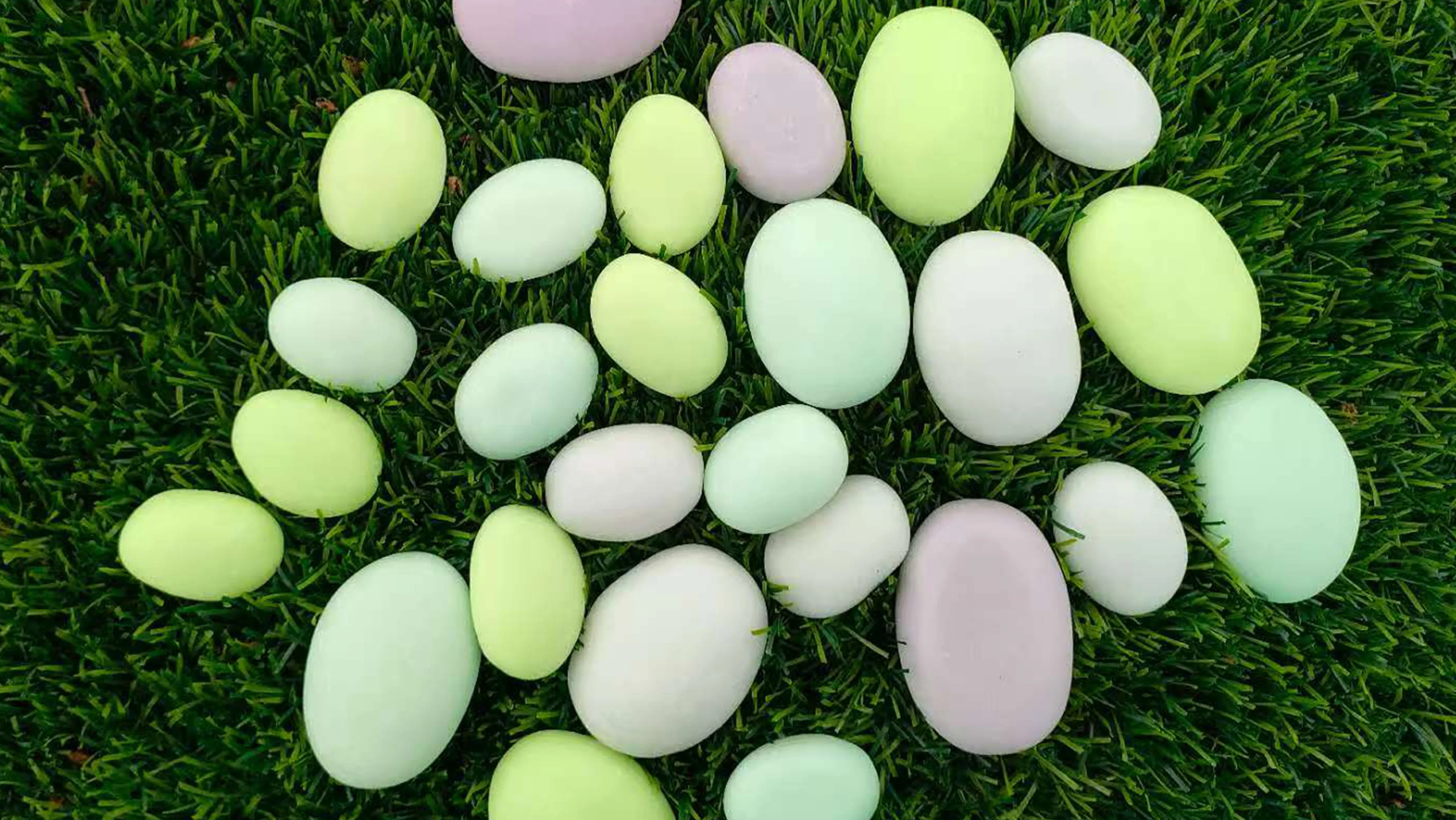 Glow pebbles in daylight