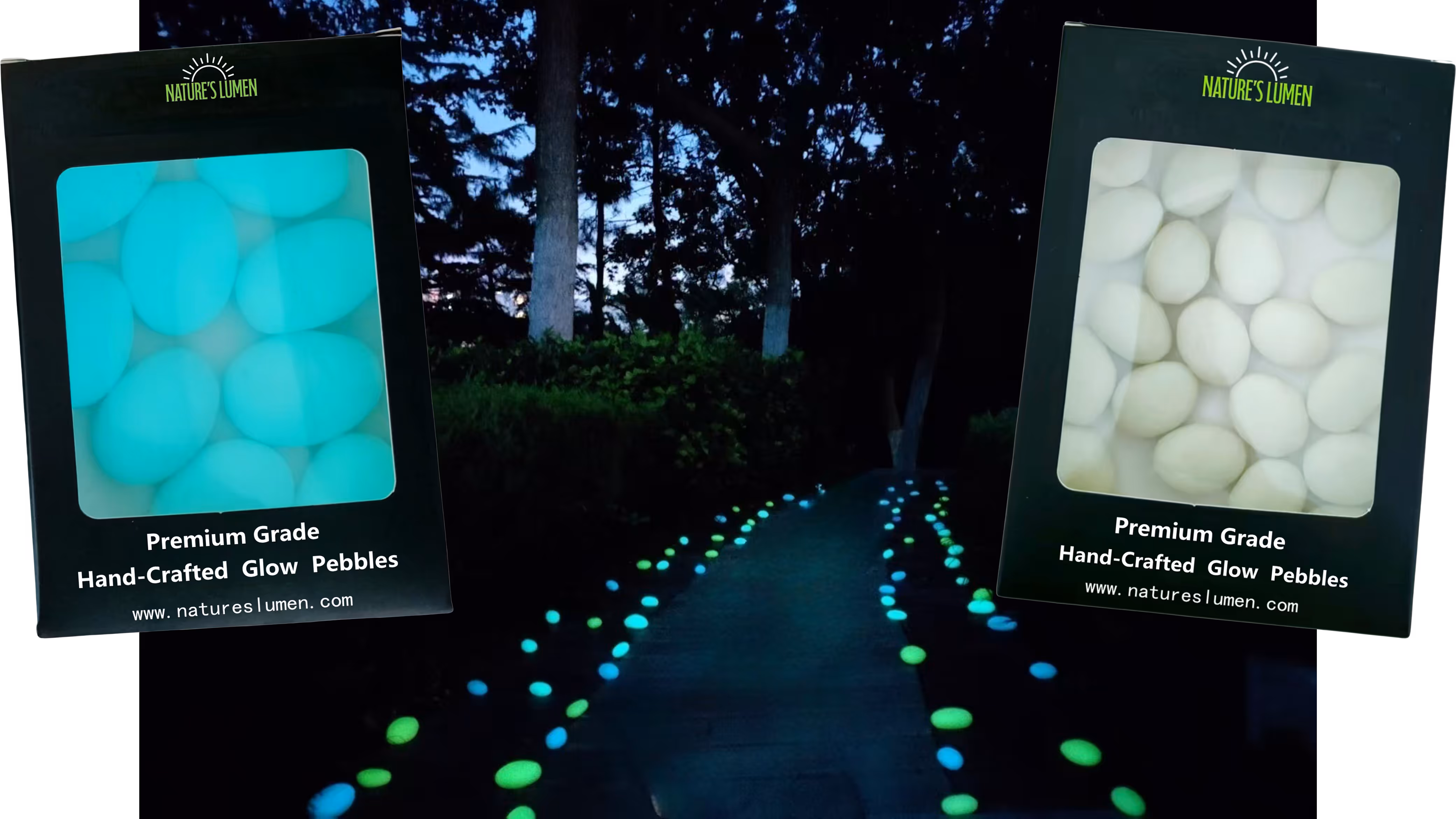 Retail boxes of glow pebbles