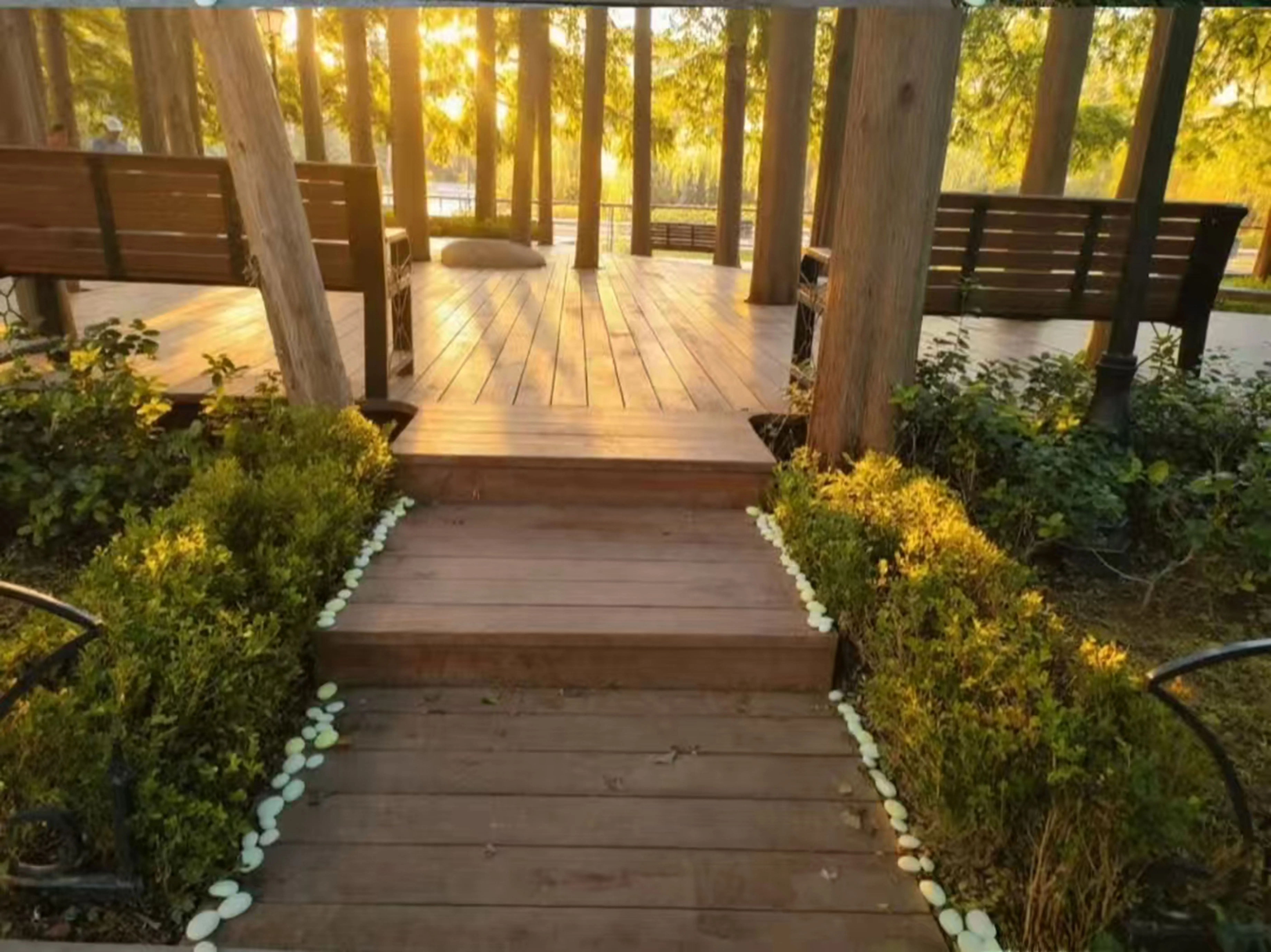 Glow pebbles pathway installation example